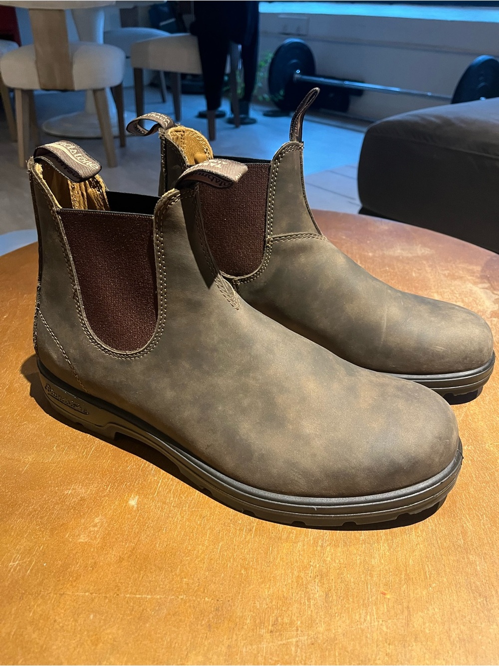 Blundstone Men's Chelsea Work Boots in Rustic Brown